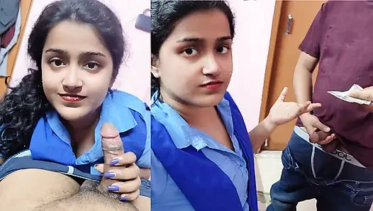 Üvey kız kardeş yardım istiyor ve azgın üvey erkek kardeş karşılığında sikini emmesini istiyor - Hintçe edepsizce konuşan desi seks