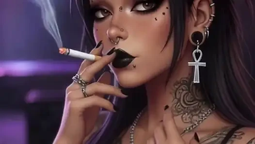 Yüzde 100 yapay zeka sıska gotik sigara içen kız bakış açısı 31 talimatı - dik memeli dövmeler piercingli sigara içen edepsiz konuşma striptiz