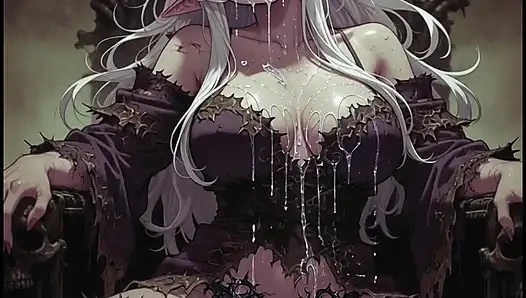 Seductive necromancer elf, anime