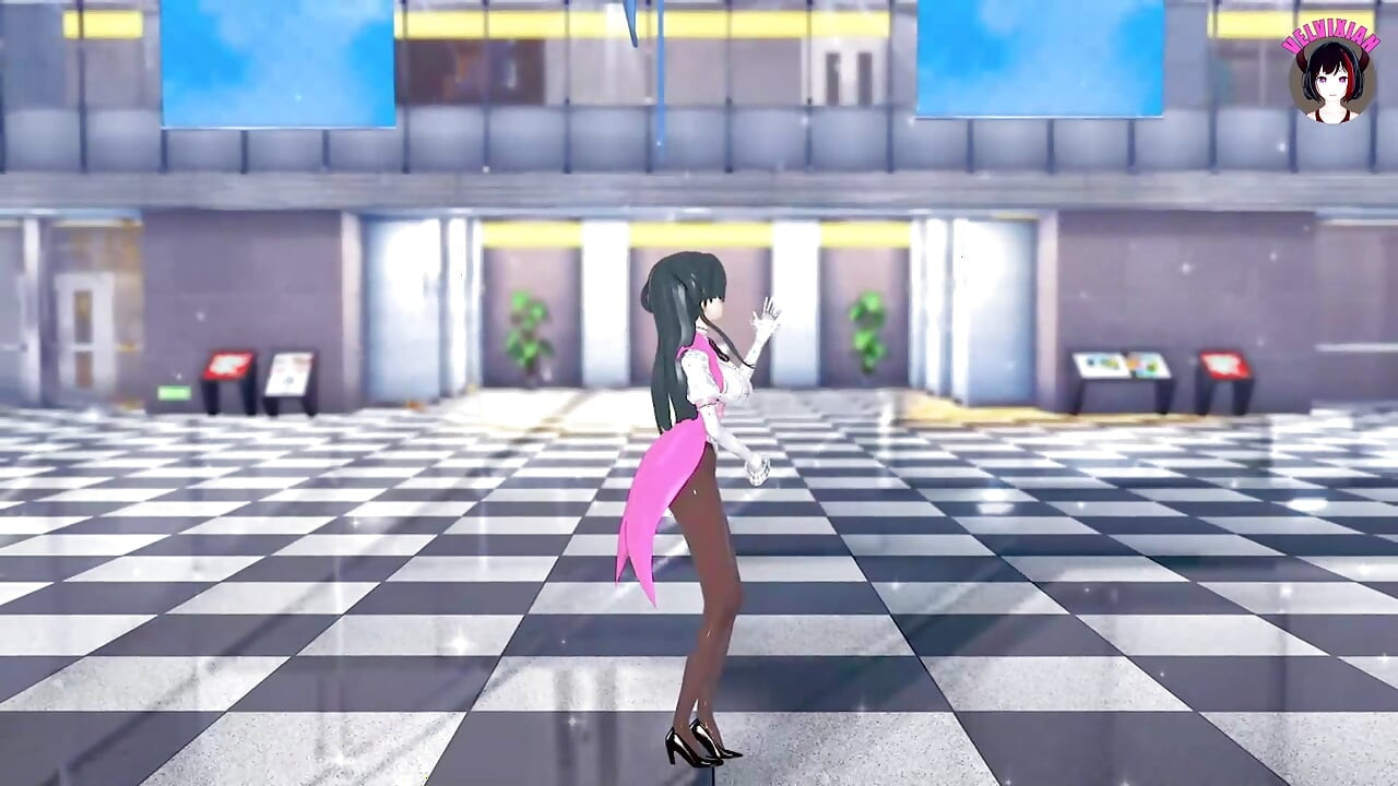 Büyük memeli genç kız seksi külotlu çorapla dans ediyor + kademeli soyunma (3d hentai)