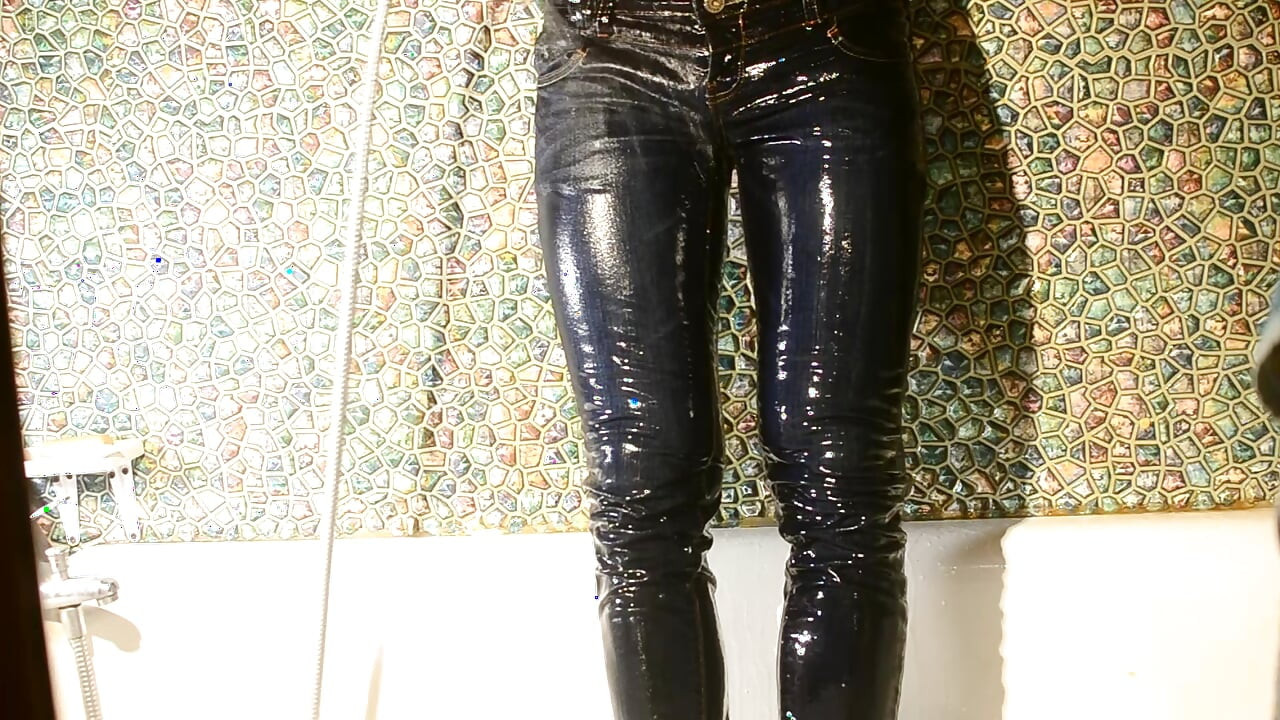 Wetting myself in jeans in bathroom...