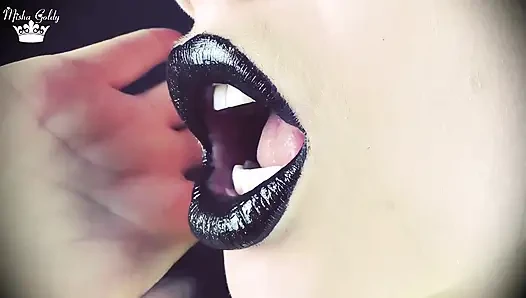 Siyah parlak dudaklardan öpücükler asmr 31 talimatı