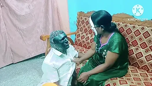 Tatminsiz ev hanımı kayınpederini baştan çıkardı ve onun tarafından sikildi - yüksek sesle inleyerek tam tamil ses